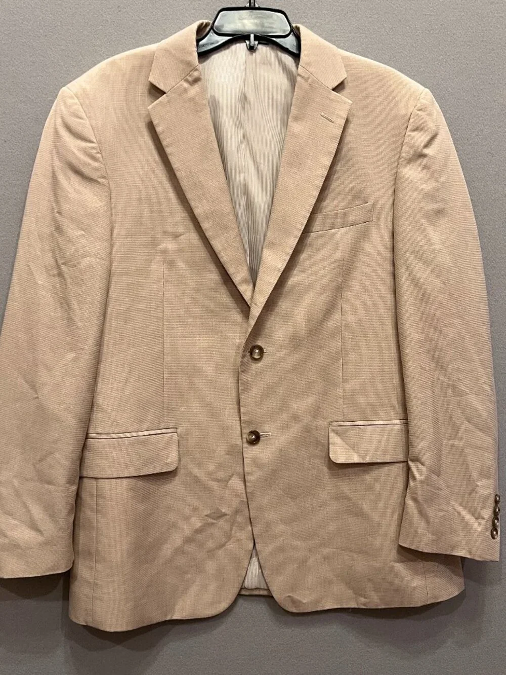 Jos. A. Bank Tailored Fit Cotton Wool Beige Tan Sportcoat Jacket, Size 42R
